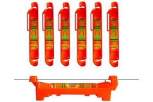 YOTOM 7 pcs Hanging Bubble Line Level for Building Trades, Engineering, Surveying, Metalworking and other Equipment Measure (Orange-Red - 7 Pack)