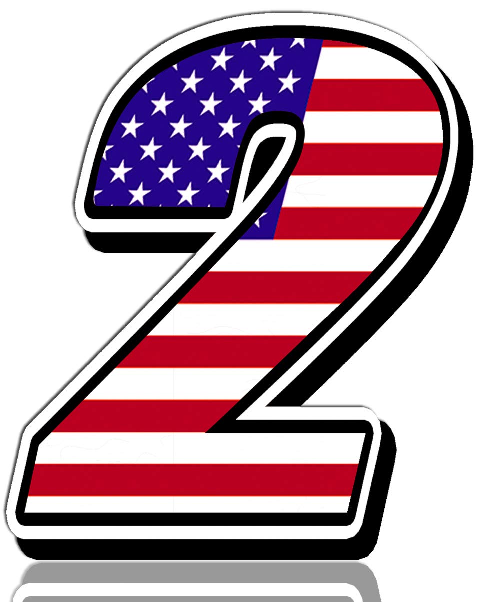 Biomar Labs® 1 x Vinyl USA Decal Flag Sticker America National Auto Moto Motocross Motosport Start Racing Number 2 Rally Race Car Bike Motorcycle Tuning N 302