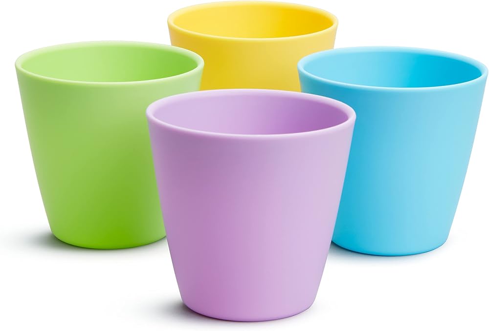 Munchkin Multi Toddler Cups 8 Oz BPA-Free Pack of 4 Dishwasher Safe
