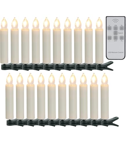 Remagr 24-Pack Flameless LED Taper Candles - Battery Operated, Flickering Flame