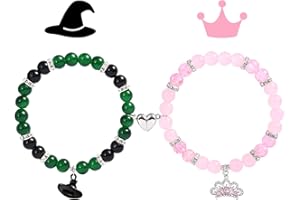 Piovelvt Matching Bracelets for Couples Best Friend Friendship Kit Bestie Gifts for Women Long Distance Ralationship Witch Merch Costume Crown Accessories