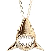 Jaws Shark Pendant Shark Necklace Bronze Shark Charm