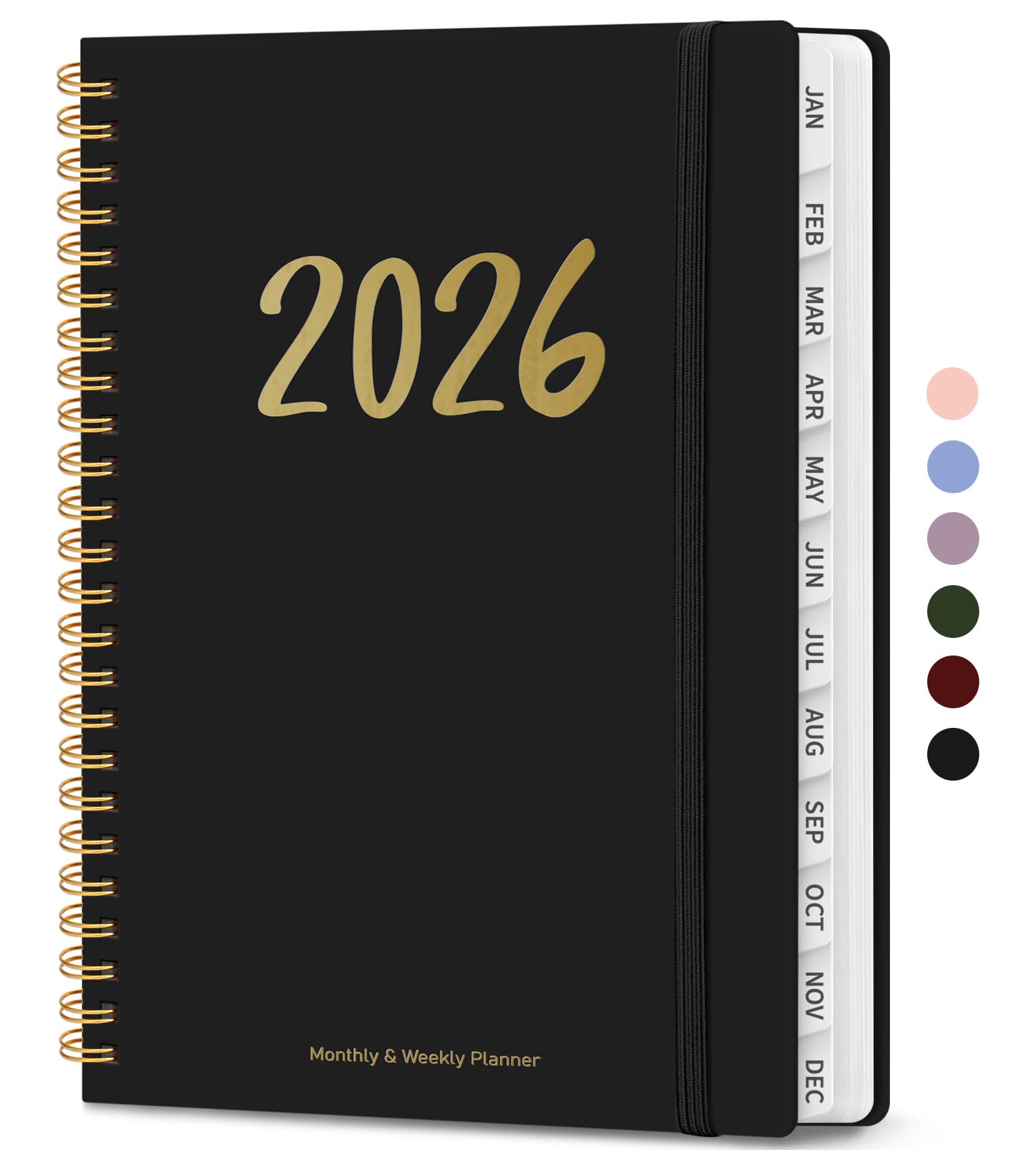 Photo 1 of **pack of 2**2026 Planner - Weekly and Monthly Planner, January 2026 to December 2026, Spiral Bound 2026 Calendar Planner Book, Inner Pocket, Perfect for Office Home School Supplies - A5 (6.3" x 8.5"), Black
