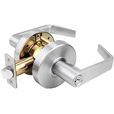 Probrico Commercial Grade 2 Lever Door Lock, UL Listed Keyed Entry Lockset | ADA,Zinc Alloy Lever, Stainless Steel Rose, Commercial Door Handle for Office, Hotel, Warehouse,Satin Chrome Finish
