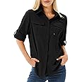 Toumett Women's UPF 50 Long Sleeve UV Sun Protection Safari Shirts Outdoor Quick Dry Fishing Hiking Travel Shirts