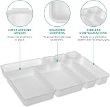 Addis 8pc Interlocking Drawer Organiser Trays White Storage Plastic view 7