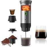 zxfcfo Portable Coffee Maker, 20-Bar 3-in-1 Travel Coffee Machine with 7500mAh Battery, Compatible with Ground Coffee &amp; Capsules for Camping, RV, Hiking, Car &amp; Office