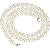 uxcell Imitation Pearl Purse Strap, 47" Pearl Crossbody Chain Strap with Lobster Buckle Handbag Purse Chain Replacement Beaded Strap for DIY Handbag Hang Bag Accessories, 18mm Gold