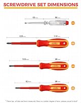 EDurable 4pcs VDE Screwdriver Set Magnetic Insulated 1000V Chrome Vanadium view 2