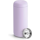 Fellow 16 oz Carter Move Travel Mug - Vacuum-Insulated Stainless Steel Travel Coffee Mug - Coffee Tumbler with Ceramic Interior and Splash Guard - Lavender Purple