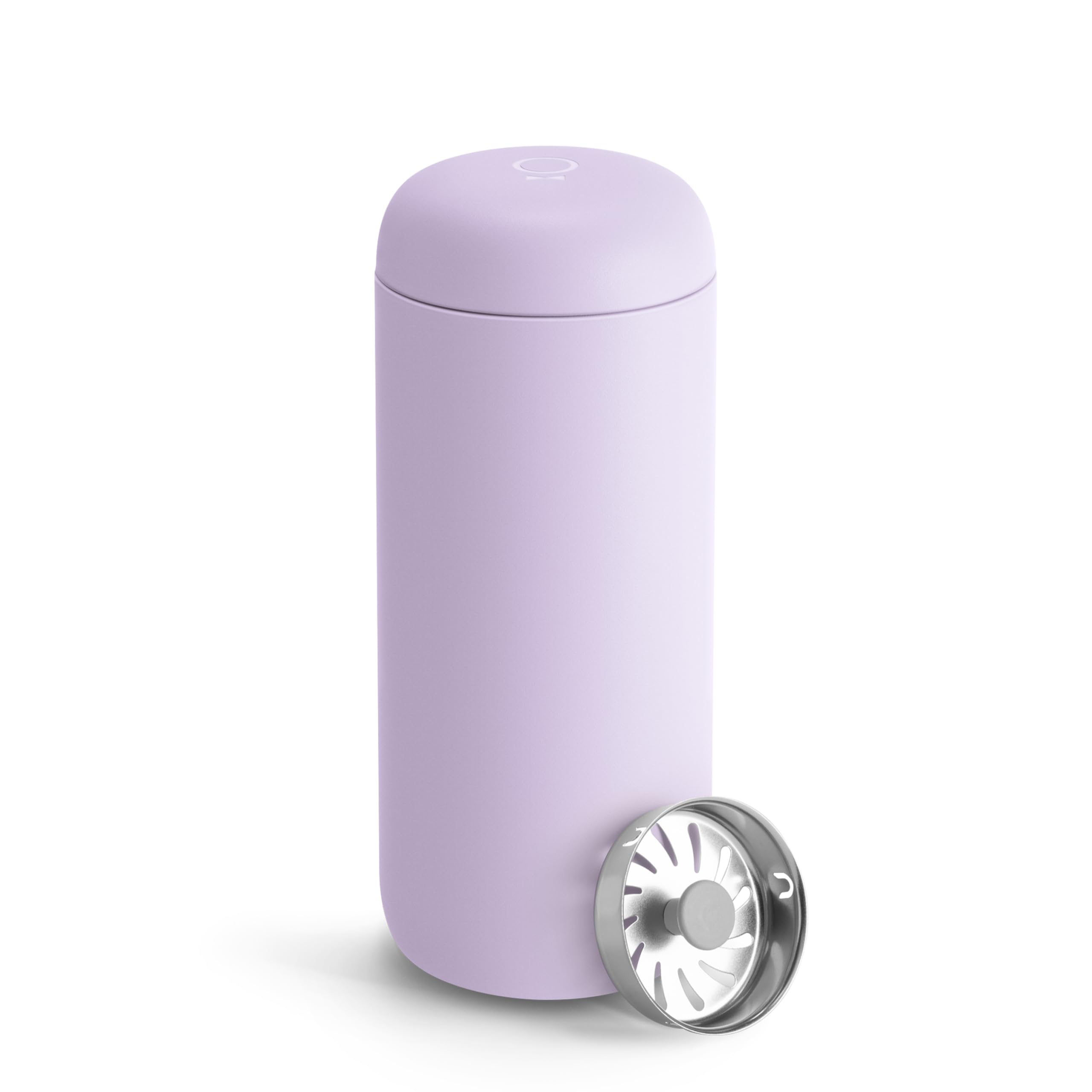 Fellow 16 oz Carter Move Travel Mug - Vacuum-Insulated Stainless Steel Travel Coffee Mug - Coffee Tumbler with Ceramic Interior and Splash Guard - Lavender Purple