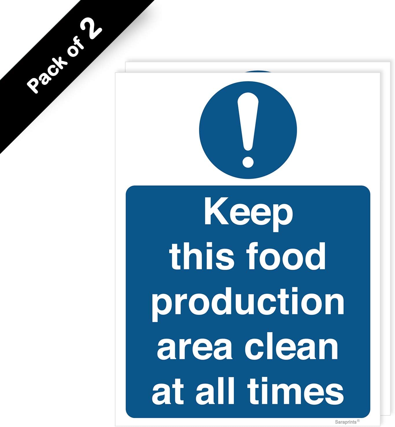 Pack of 2 Food Hygiene Signs Self adhesive Waterproof Vinyl 150mm x 200mm V1192, 150 x 200 mm - Image 3