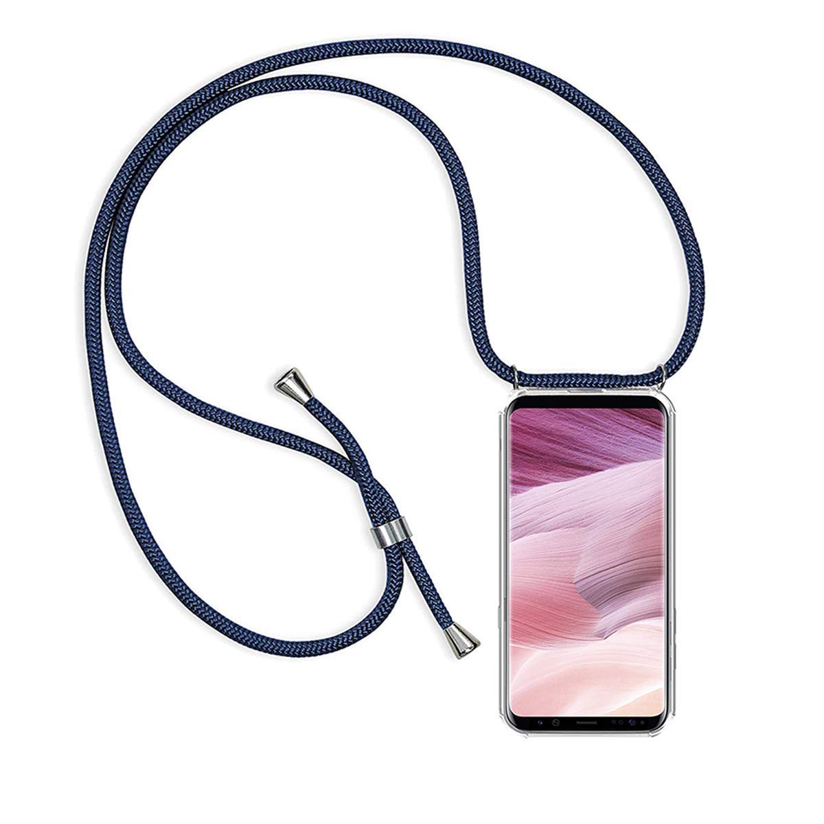 Smartphone Necklace with Transparent Silicon Case for Samsung Galaxy S20 Cover TPU Soft Case with Adjustable Length Lanyard, Hands Free Cord Lanyard Phone Case Cross Body Necklace Cord Cover