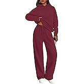 PRETTYGARDEN Women's 2 Piece Outfits Spring Sweatsuits Oversized Hoodies Wide Leg Sweatpants Tracksuits Lounge Matching Sets