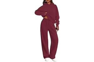 PRETTYGARDEN Women's 2 Piece Outfits Fall Sweatsuits Oversized Hoodies Wide Leg Sweatpants Tracksuits Lounge Matching Sets