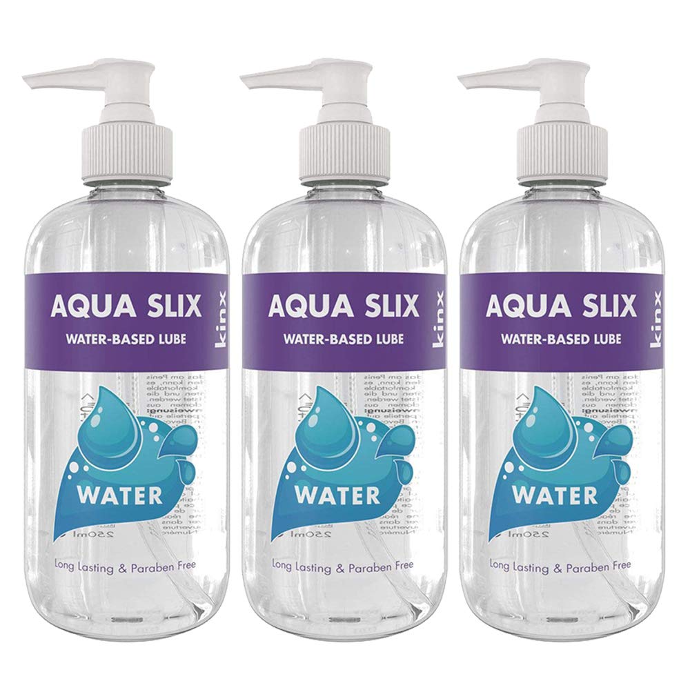 Kinx Aqua Slix Water Based Transparent Lubricant, 250 ml, Transparent, Pack of 3