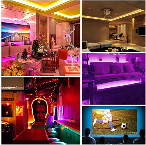 Smart LED Strip Lights, RGB LED Strip Lights 32.8ft WiFi LED Light Strips Music Sync Works with Alexa, Google Assistant, Waterproof Color Changing Light Strips Phone App Control for Bedroom Home
