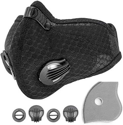 YnGia Dust Mask Air Filter Face Mask Activated Carbon Allergy Mask for Motorcycle Bikes Sports Woodworking Dustproof Anti Pollution Pollen Allergy PM2.5 Gas for Running Walking Cycling.