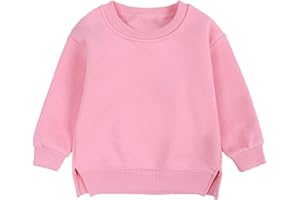YAGATA Toddler Sweatshirt Baby Boys Girls Long Sleeve Shirts Kids Cotton Solid Fall Winter Pullover Tee Tops Blouse