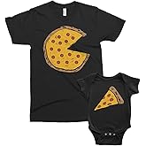 Threadrock Pizza Pie & Slice - Dad Baby Toddler Son Daughter Matching Shirts Set