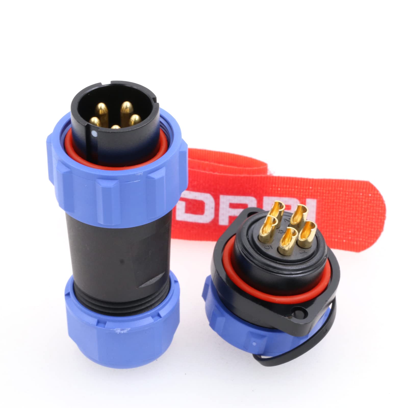 DRRI SP2110 Weipu Flange Mount Connector Plastic Waterproof IP68 SP21 5Pin Electrical Plug Socket
