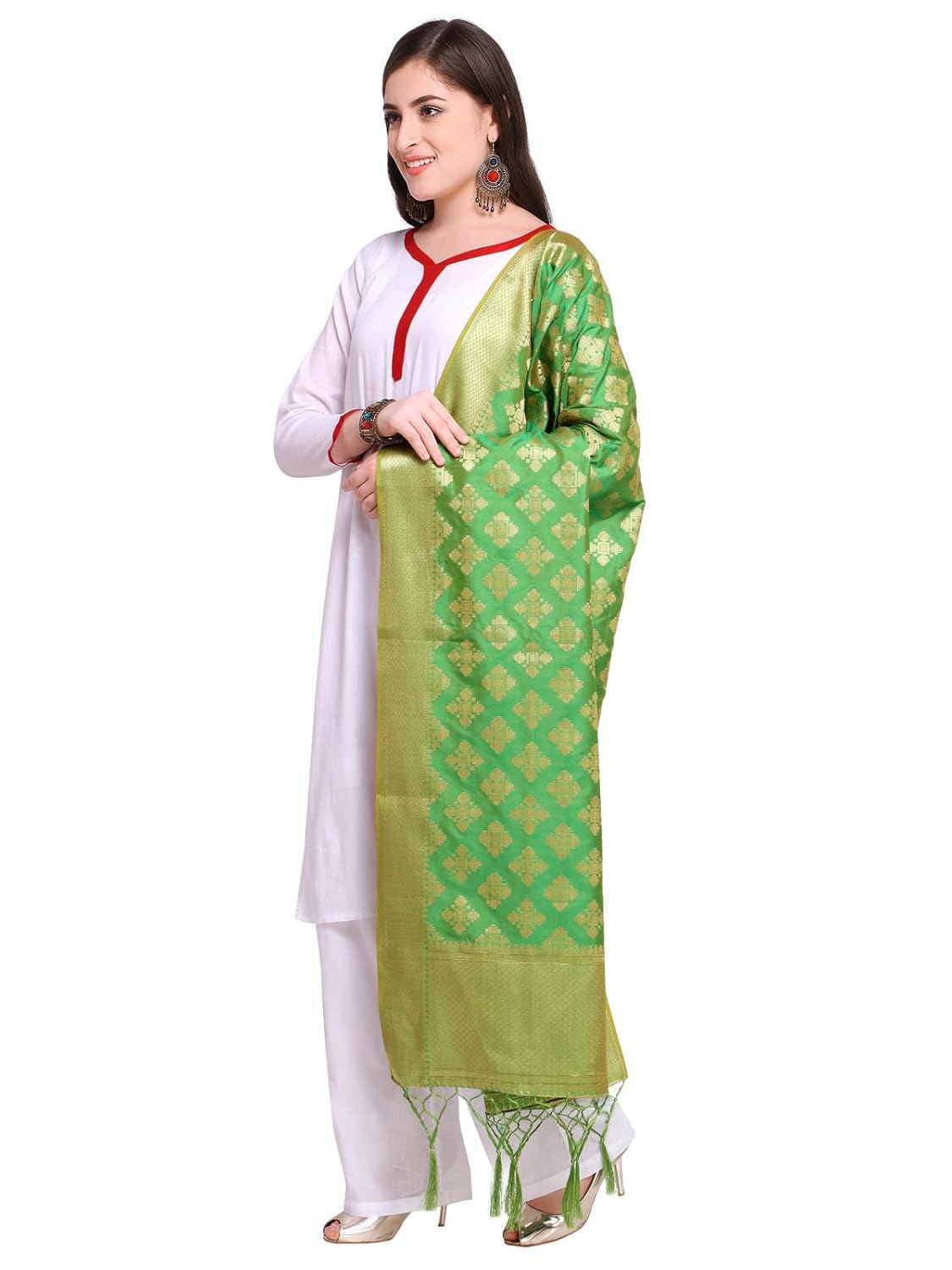 kanchnar women's silk banarasi dupatta