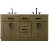 Elegant Kitchen and Bath Alden 60" Double Bathroom Vanity in Chestnut Brown