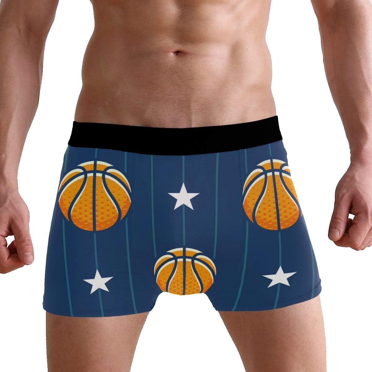 Sport Star Basketball Stripe Men's Boxer Briefs Underwear Comfortable
