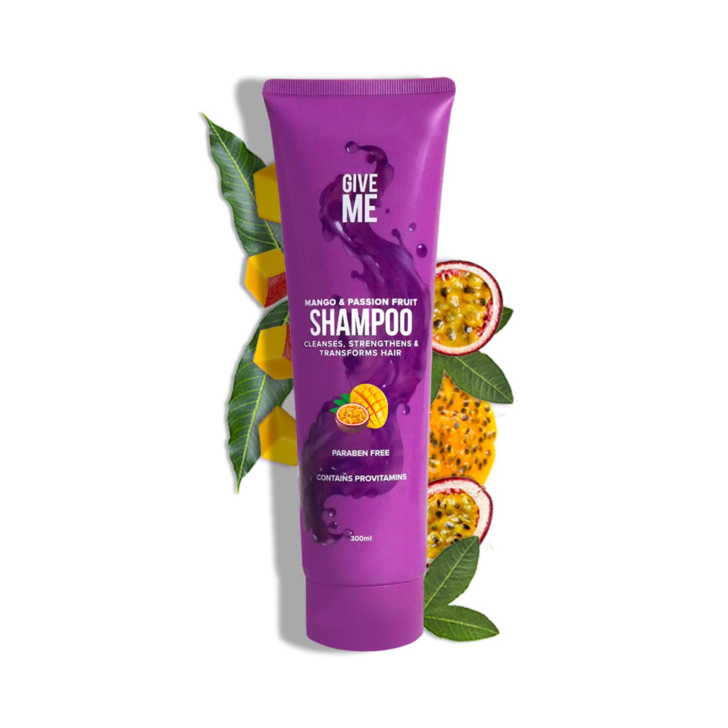 Give Me Cosmetics Shampoo, Cleanses, Nourishes & Strengthens, Mango & Passion Fruit, plus Betaine Provitamins B5, For Dry Damaged, Paraben Free