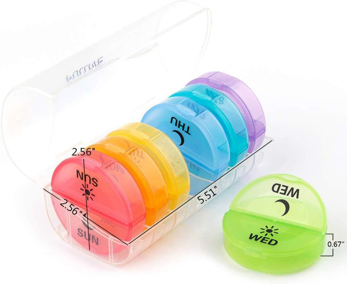 Dosette Box, Am Pm Pill Box 7 Day Small, Transparent Design, Moisture