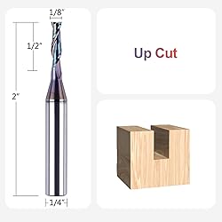 SpeTool 1/8 Inch Upcut CNC Router Bits 1/4 Inch
