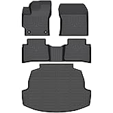AIPOIL® Floor Mats & Cargo Liner Set for 2020-2024 2025 Toyota Corolla & Corolla Hybrid (Only Sedan) All Weather Protection TPE Anti-Slip Automotive Full Set Custom Car Mats Accessories - Black