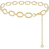 LIMHOO Metal Waist Chain for Women Chunky Belly Link Chain Belt for Dresses