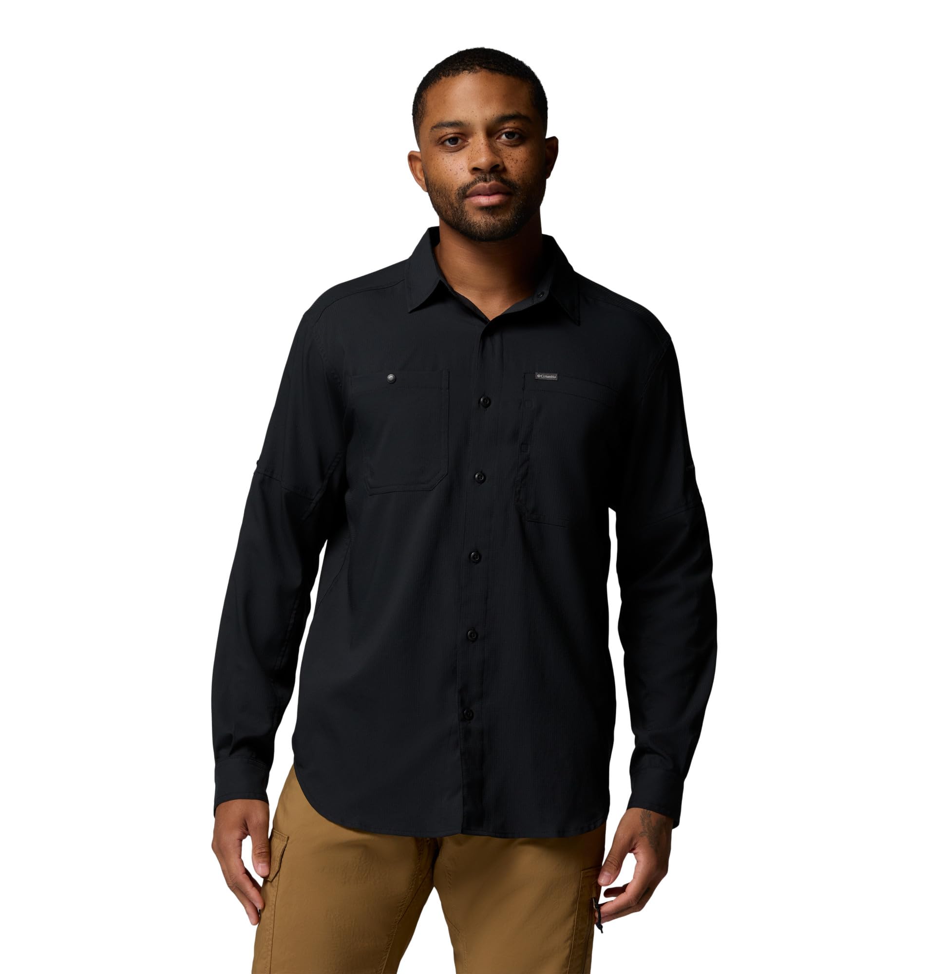 Photo 1 of Columbia Mens Silver Ridge Utility Lite Long Sleeve Hiking Shirt, Black, XX-Large