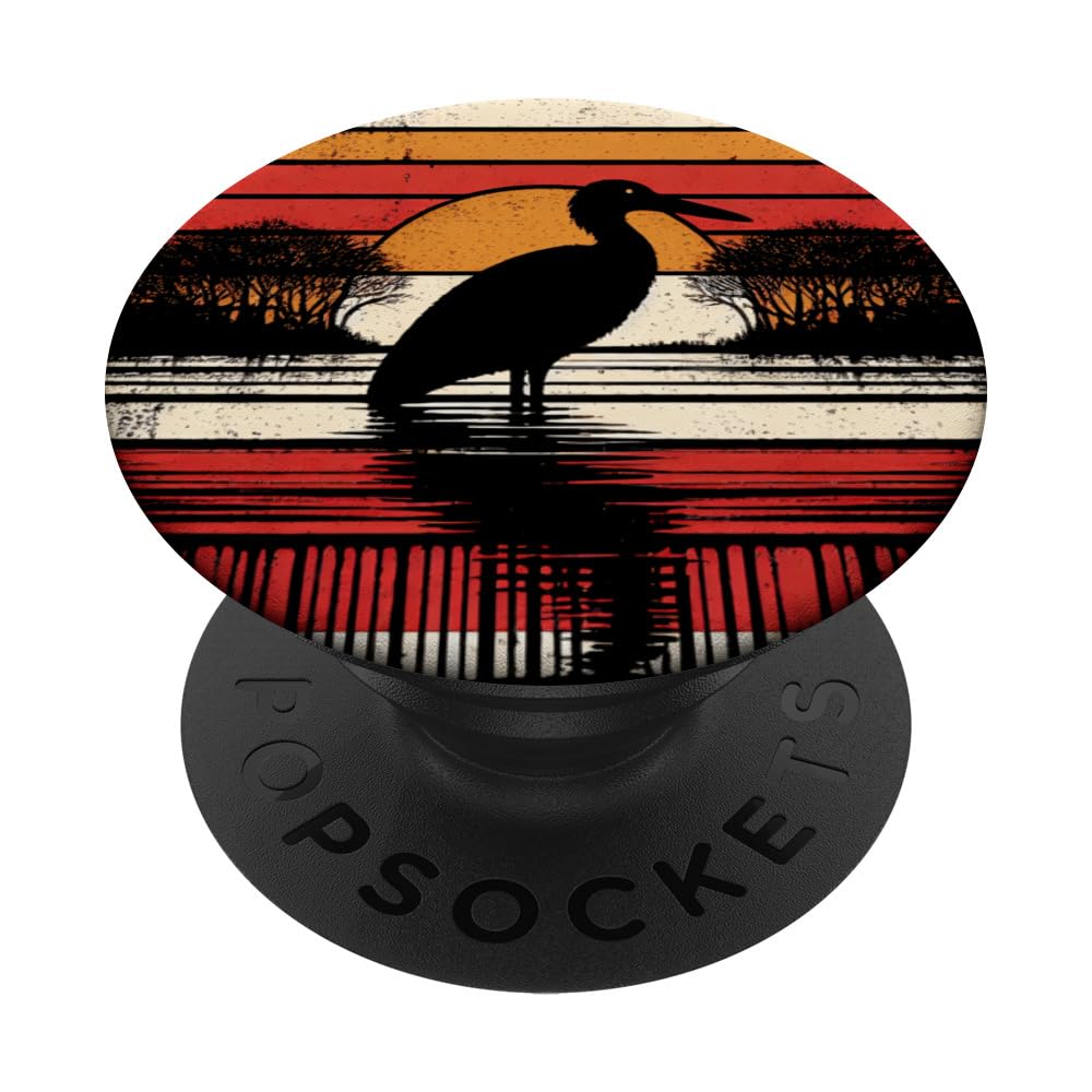Potoo Bird Sunset Retro Style Safari Vintage 70s PopSockets Swappable PopGrip