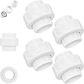 Sevenjungle 2 Inch PVC Union Coupling, Fits 2.375" OD SCH 40 PVC Pipe | Socket x Socket Slip Fitting with EPDM O-Ring for Pool Pump, Filter, Irrigation and Plumbing Repair, 4 Pack