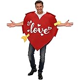 Beipegin Heart Costume Adult, Valentines Day Costume with Love Red Heart for Anniversary Supplies Women Men