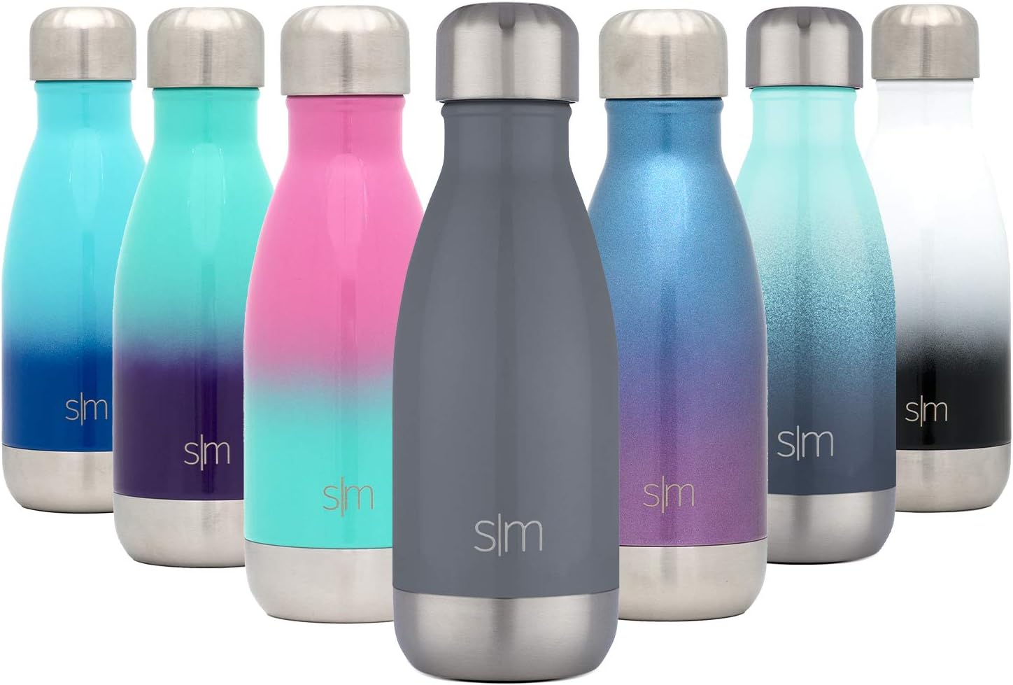 Simple Modern 9 Ounce Wave Water Bottle - Vacuum Insulated Stainless Steel Flask - Double Wall - Leakproof Kids -Slate
