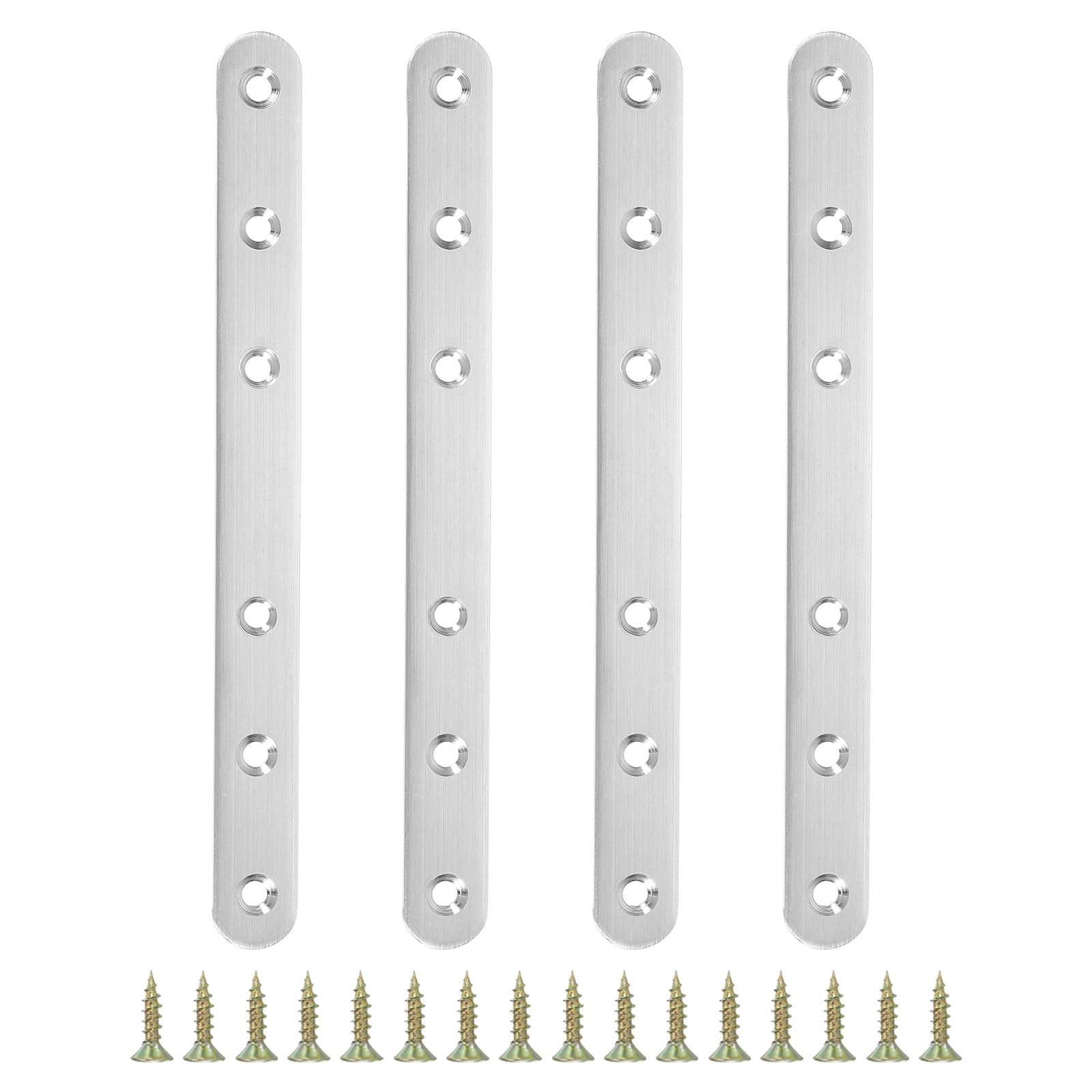 PATIKIL Stainless Steel Corner Braces 7.68 x 0.75 Inch,4 Pieces L Bracket Joint Right Angle Support Bracket L Shaped Corner Fasteners with Screws for Shelves, Silver โ image 1