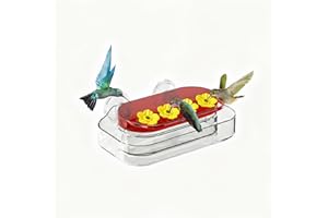 1 Pack 10oz Window Hummingbird Feeder, Strong Suction Cup Hummingbird Feeder with 4 Feeding Ports, Easy to Clean and Refill P