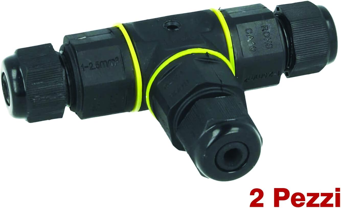 2 Pcs Connector Sleeve Connector IP68 T Shape Waterproof Connector