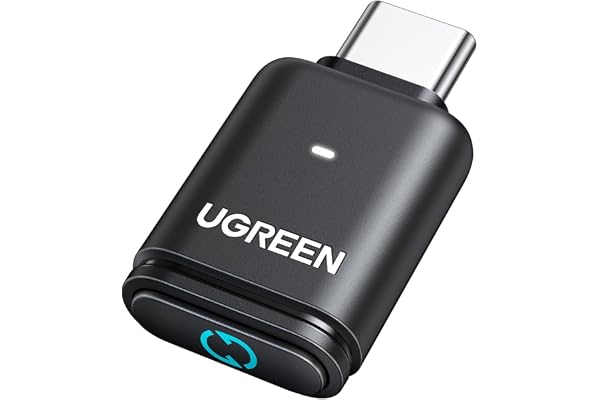 UGREEN USB-C Bluetooth Adapter for PS5 with APTX Low Latency/aptX-Adaptive | Bluetooth 5.3 Audio Adapter, Wireless Audio Transmitter to Connect Wireless Headphones/Earbuds