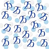 Blue Glitter 25 Confetti, 25th Birthday Number Confetti, 200pcs Anniversary Party Table Decoration Supplies