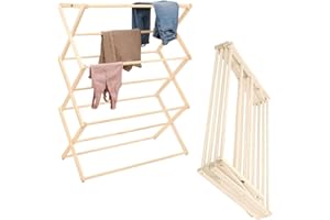 Pennsylvania Woodworks Premium American Maple Clothes Drying Rack - Handcrafted in Pennsylvania - Solid Wood Construction, Collapsible, Eco-Friendly Laundry Solution (X-Large)