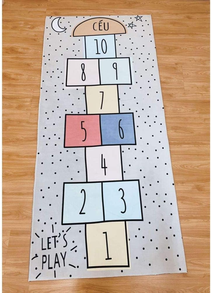 LZHMEK Baby hopscotch game pad kids activity play fitness mat child baby adventure road carpet children crawling carpet