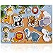 GLEEPORTE Wooden Chunky Puzzle Zoo Animal Pieces - Learning Educational Puzzle Board for Toddlers & Kids (8 pcs)