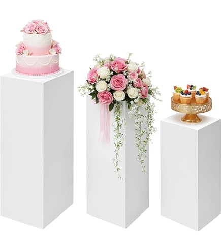 Amazon.com: PROYONGOO White Pedestal Stand, 3PCS Square Pedestal