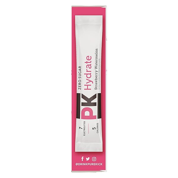 PURE KICK HYDRATION SINGLES TO GO DRINK MIX, STRAWBERRY WATERMELON, INCLUDES 6 BOXES WITH 6 PACKETS IN EACH BOX, 36 TOTAL PACKETS