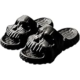 Gothic Skulls Slippers for Women Men Cloud House Slippers Shower Bathroom Slides Summer Sandals Indoor Outdoor