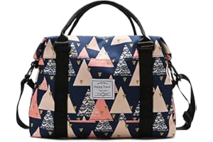 NWLR Travel Duffle Bag Weekender Overnight Bag Gym Tote Bag with Wet Pocket for Women Girls Workout Duffel Bag Water Resistant, Colorful Triangle